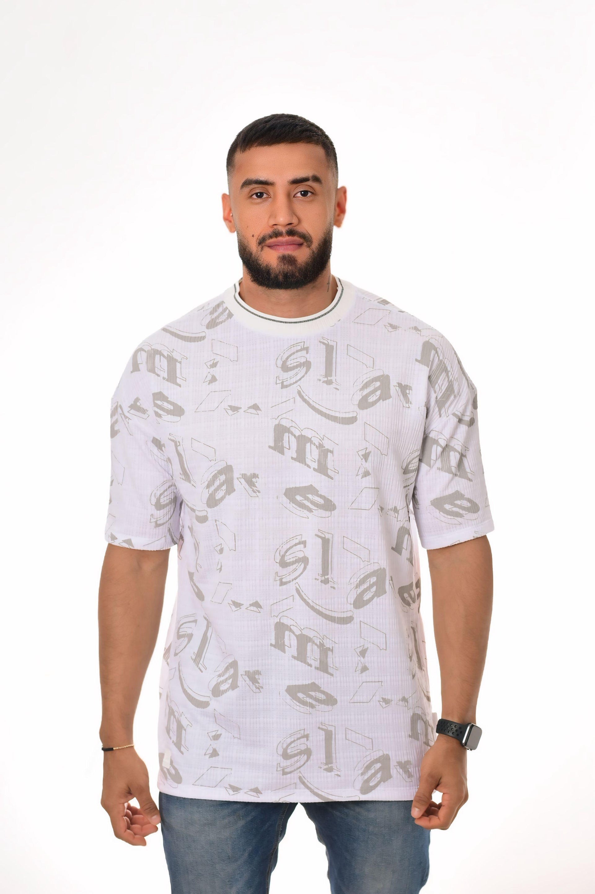 Oversize Focus Letras Hombre Textura