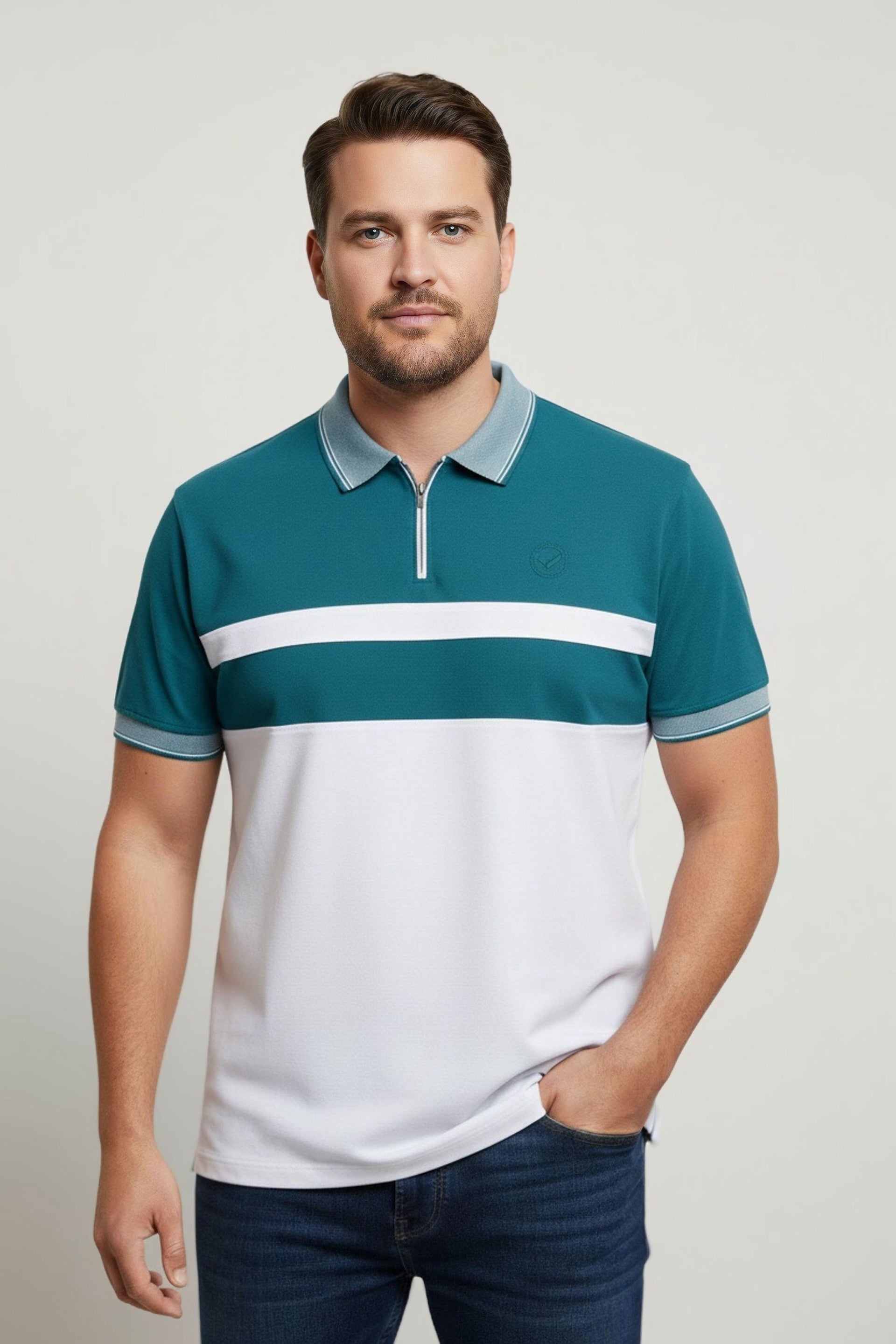 POLO PLUS BLOQUES HOMBRE